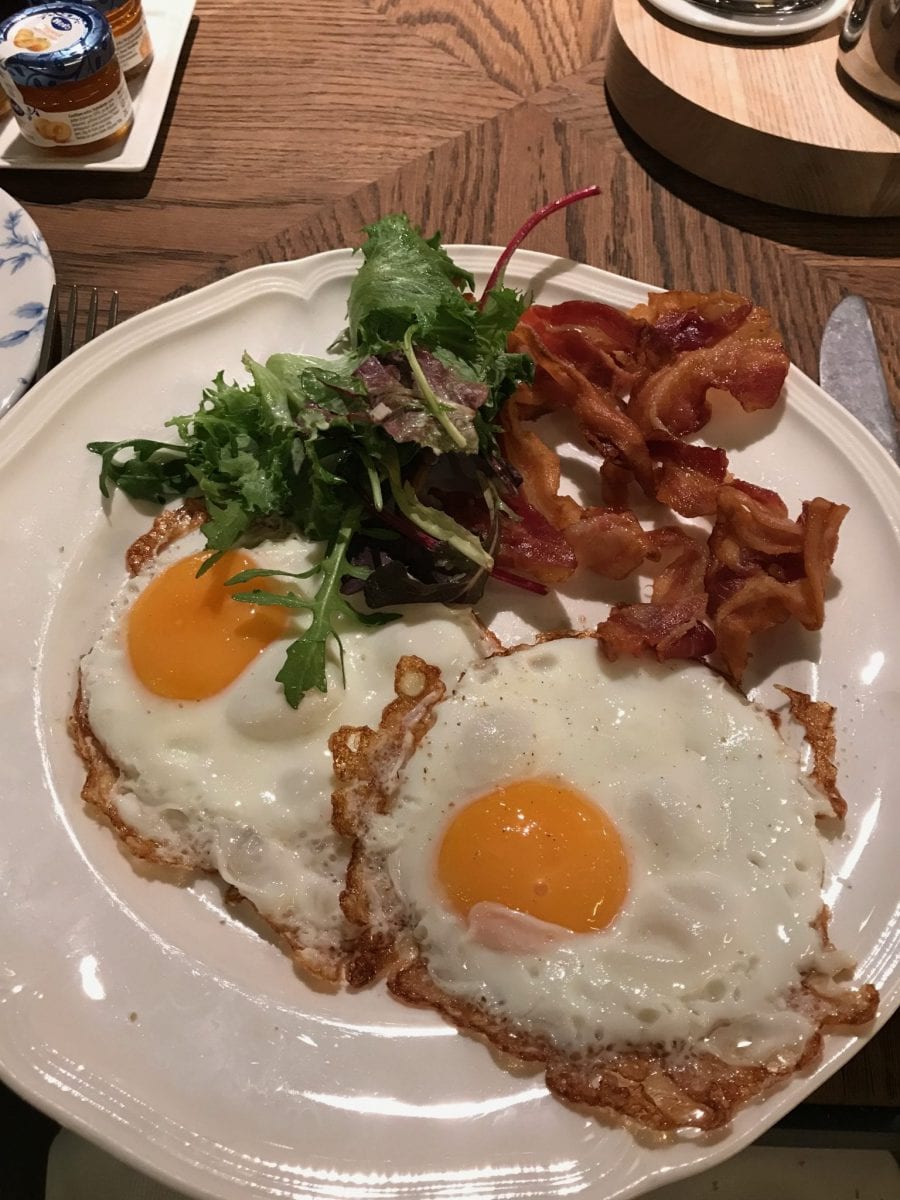 Breakfast: eggs and bacon at Wyers in Kimpton De Witt Amsterdam