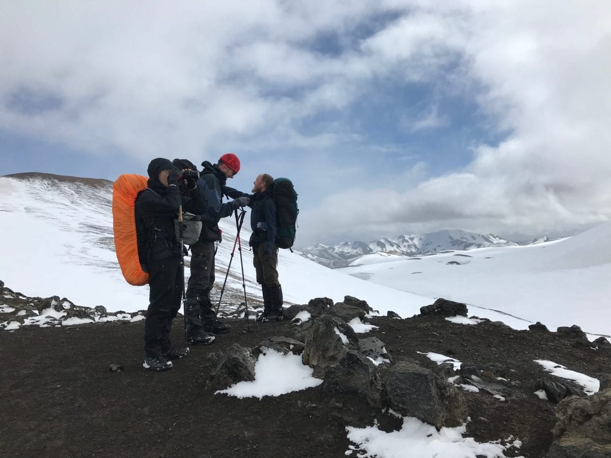 Overlooking the mountains at Laugavegur trail