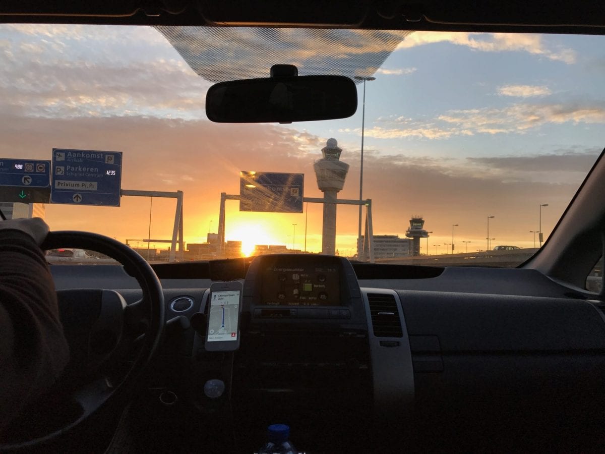 Sunset at Schiphol Airport