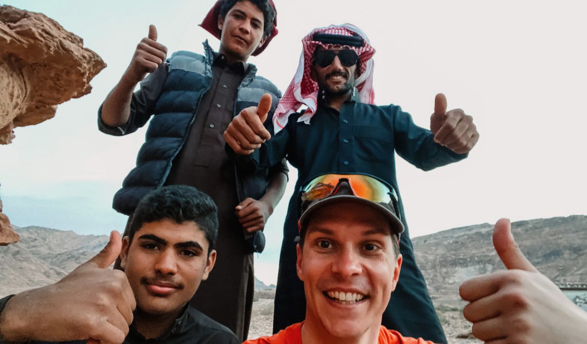 With my new friends Attaf, Yunes, Basil on the Jordan Trail in 2021