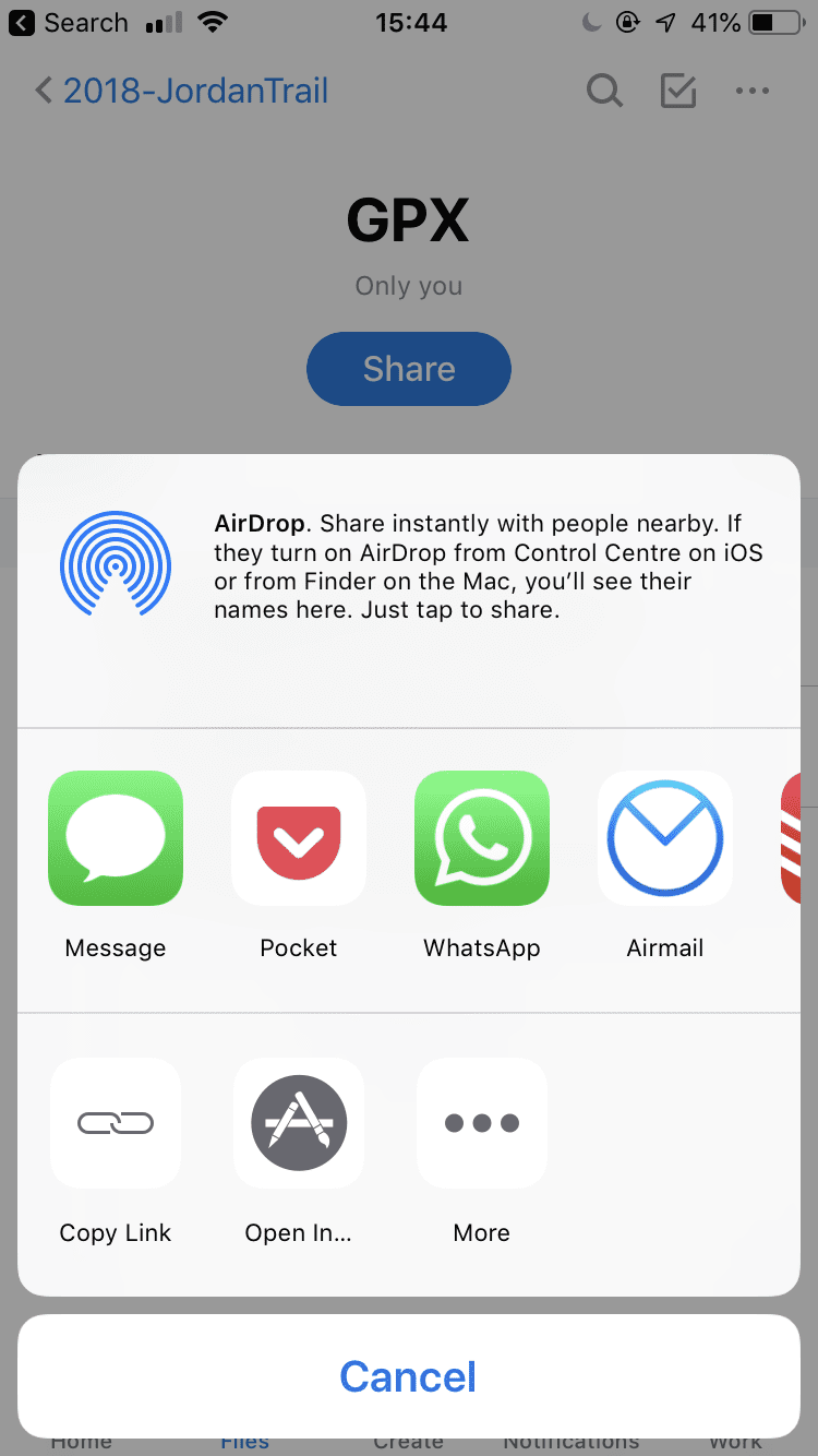 GPS Navigation on your phone - opening the GPX file