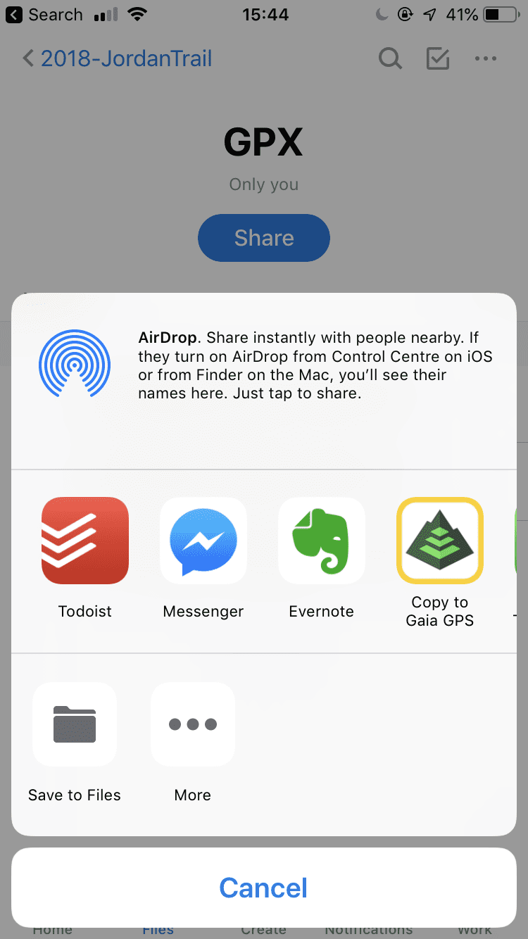 GPS Navigation on your phone - selecting Gaia GPS