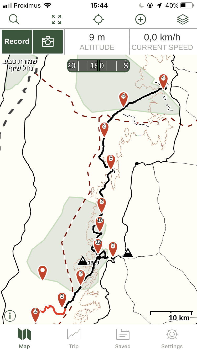 GPS Navigation on your phone - route in Gaia GPS