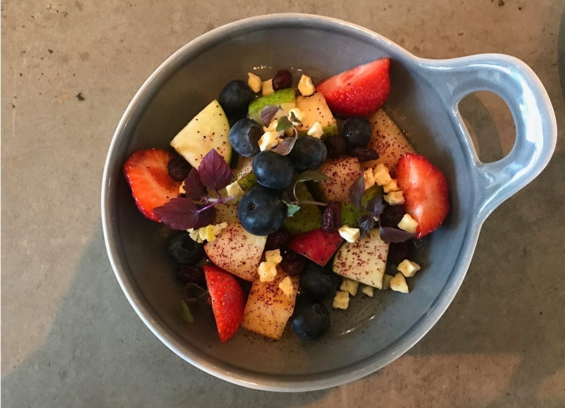 Fruit bowl for breakfast at QO Amsterdam