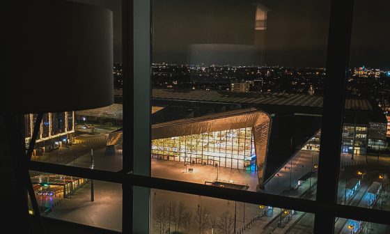 Rotterdam Central Station as seen from the Rotterdam Marriott