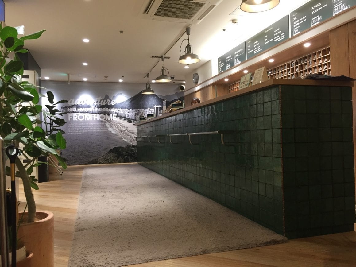 New Japan Capsule Hotel in Osaka Entryway