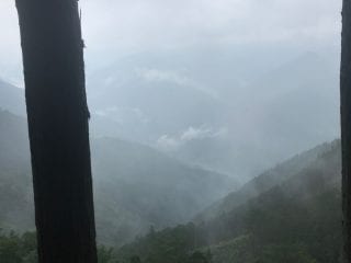 Foggy mountains on the Kohechi route