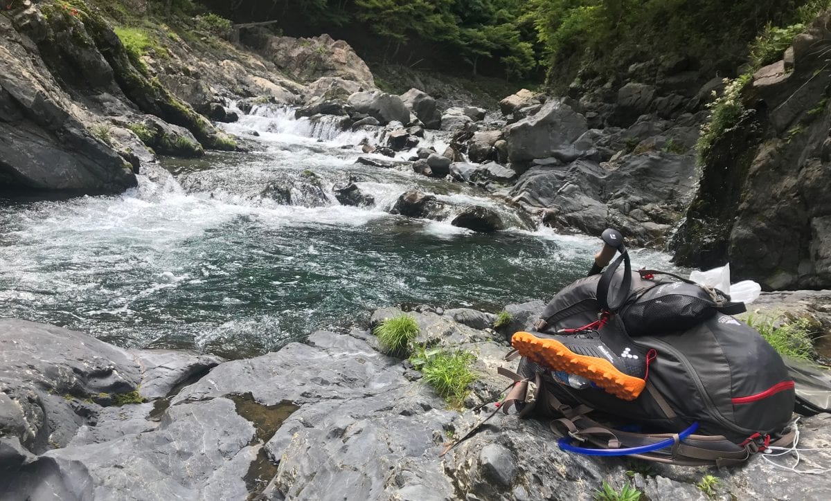 Chilling at a river in Japan on the Kumano Kodo