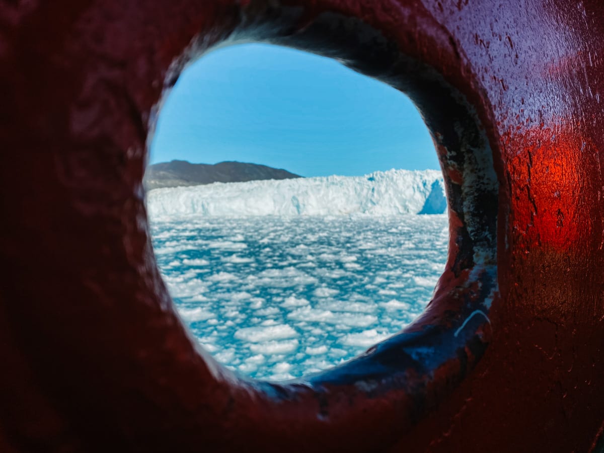 Peeking at the glacier
