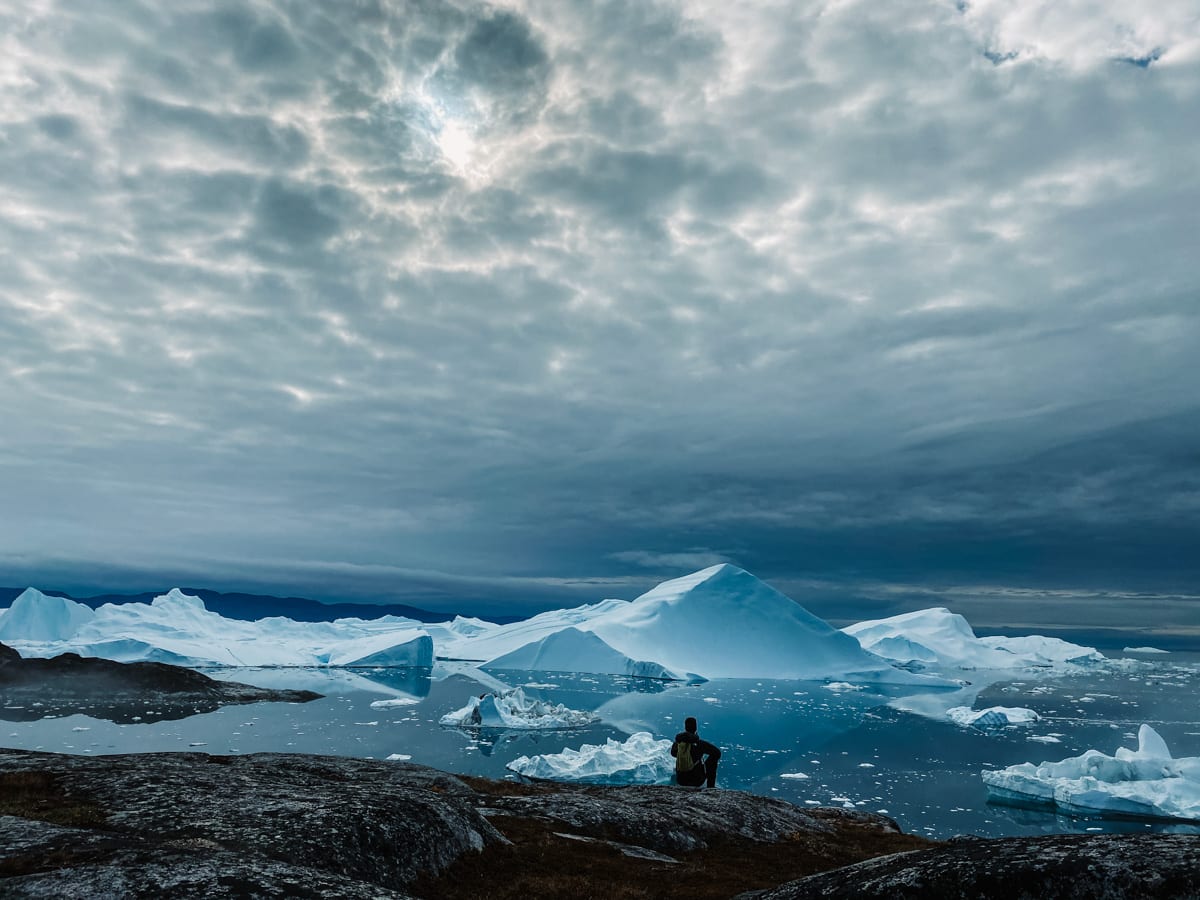 Overlooking the Ilulissat icebergs