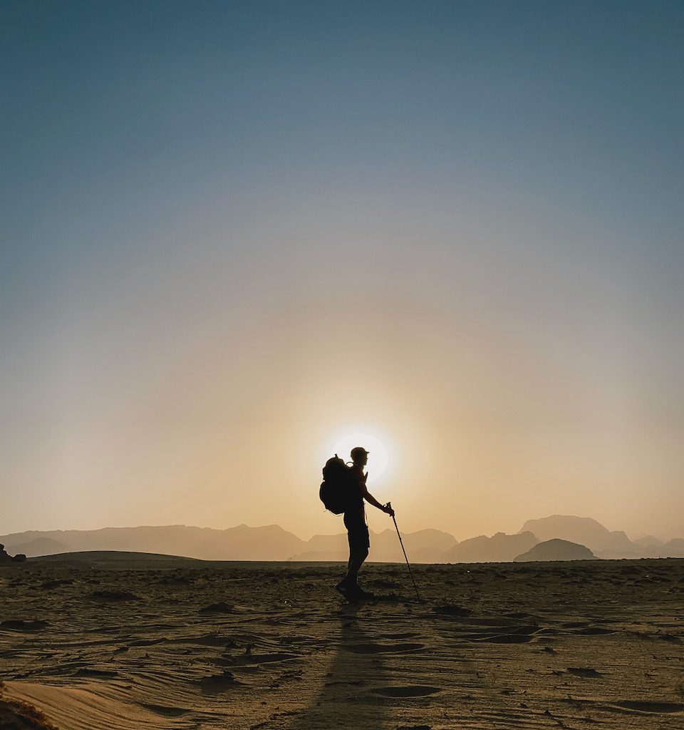 Crossing the Wadi Rum desert