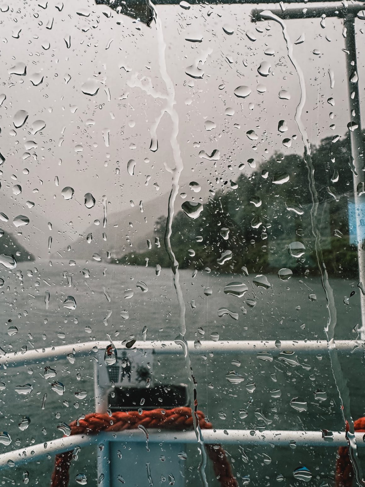 Weather on the ferry back to Koman