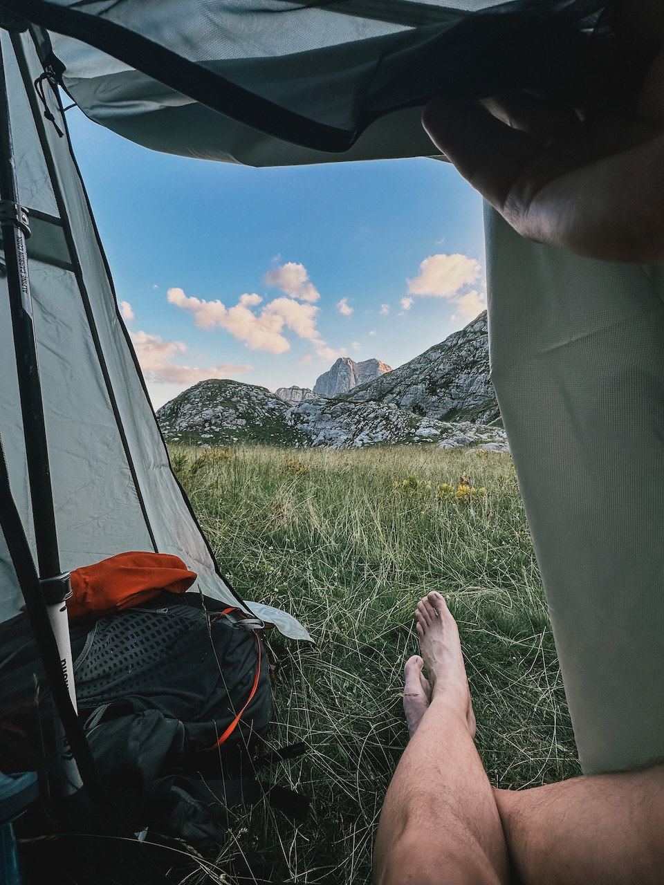 Enjoying the view from my tent